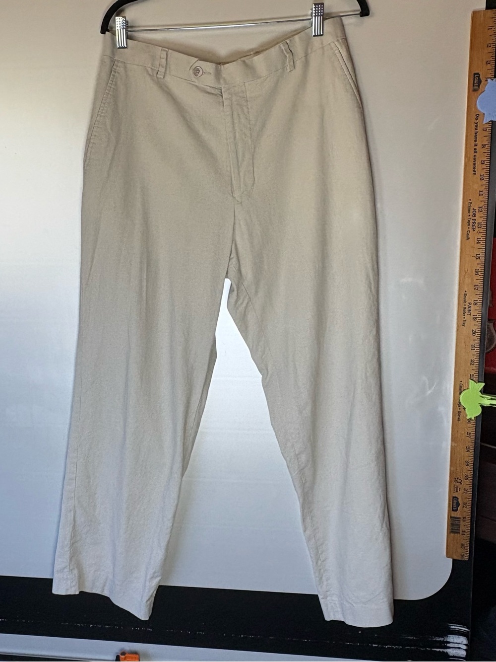 Britches by Samtex Men's Beige Straight-Leg Pants W34 XL 30 Linen mix